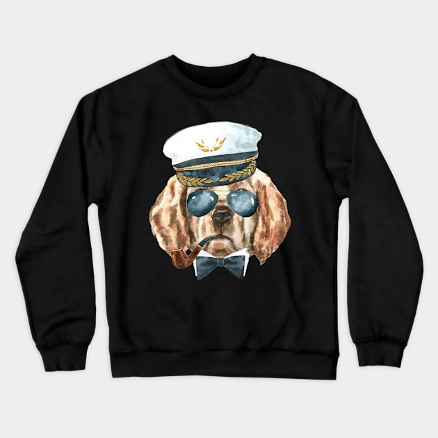 Aye Aye Captain Labrador Retriever Crewneck Sweatshirt by LaarniGallery